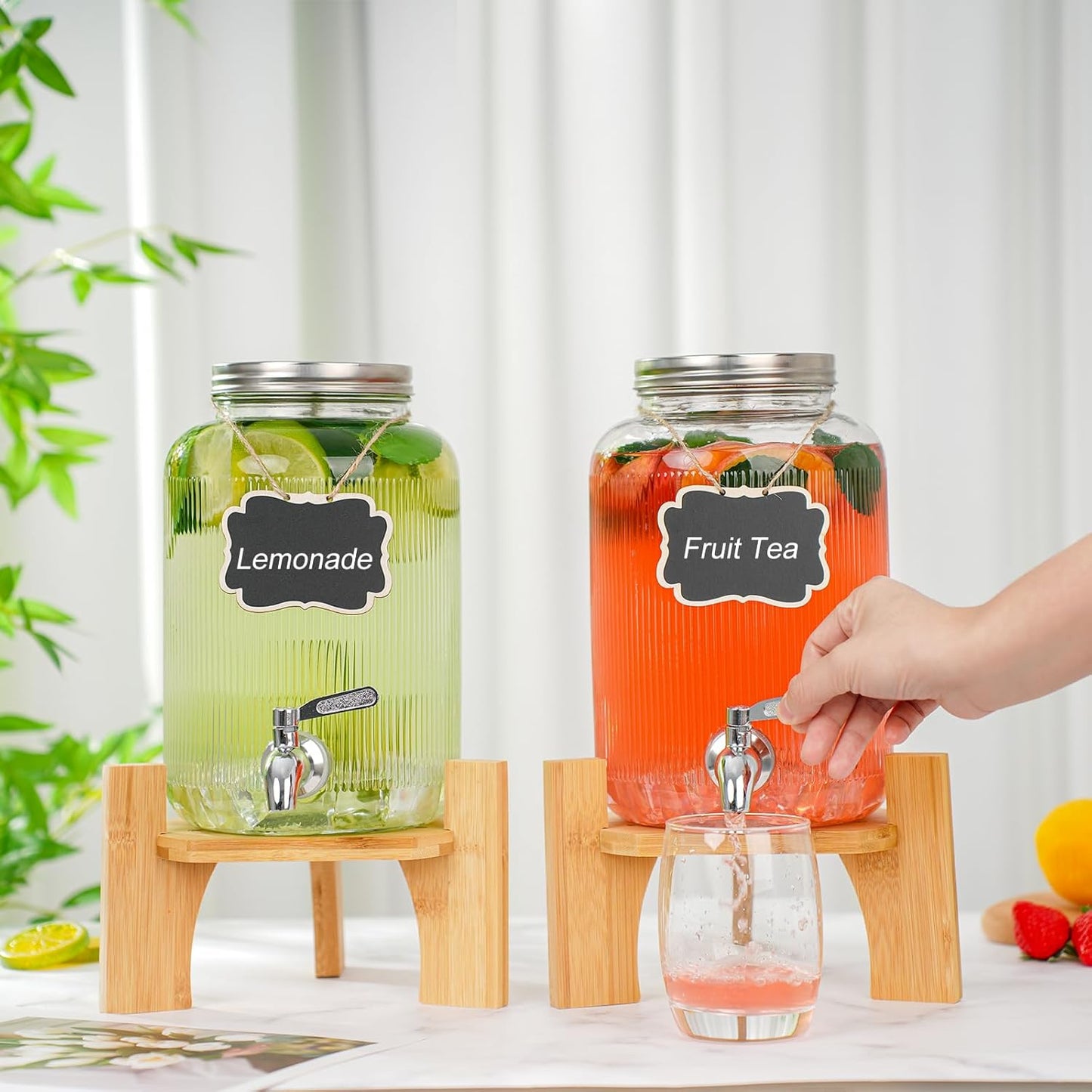 4L/8L Glass Beverage Dispenser with Tap