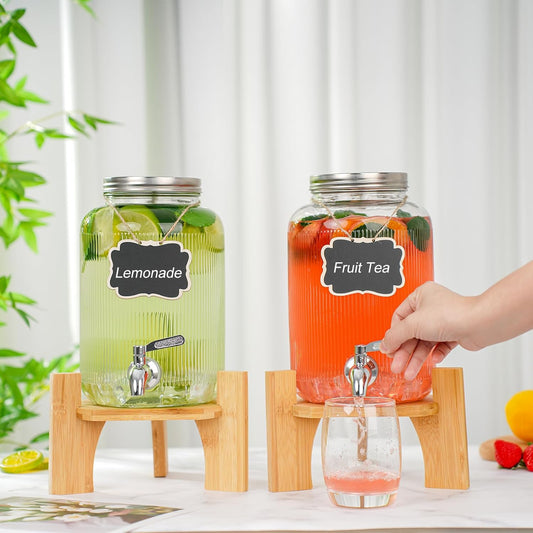 4L/8L Glass Beverage Dispenser with Tap